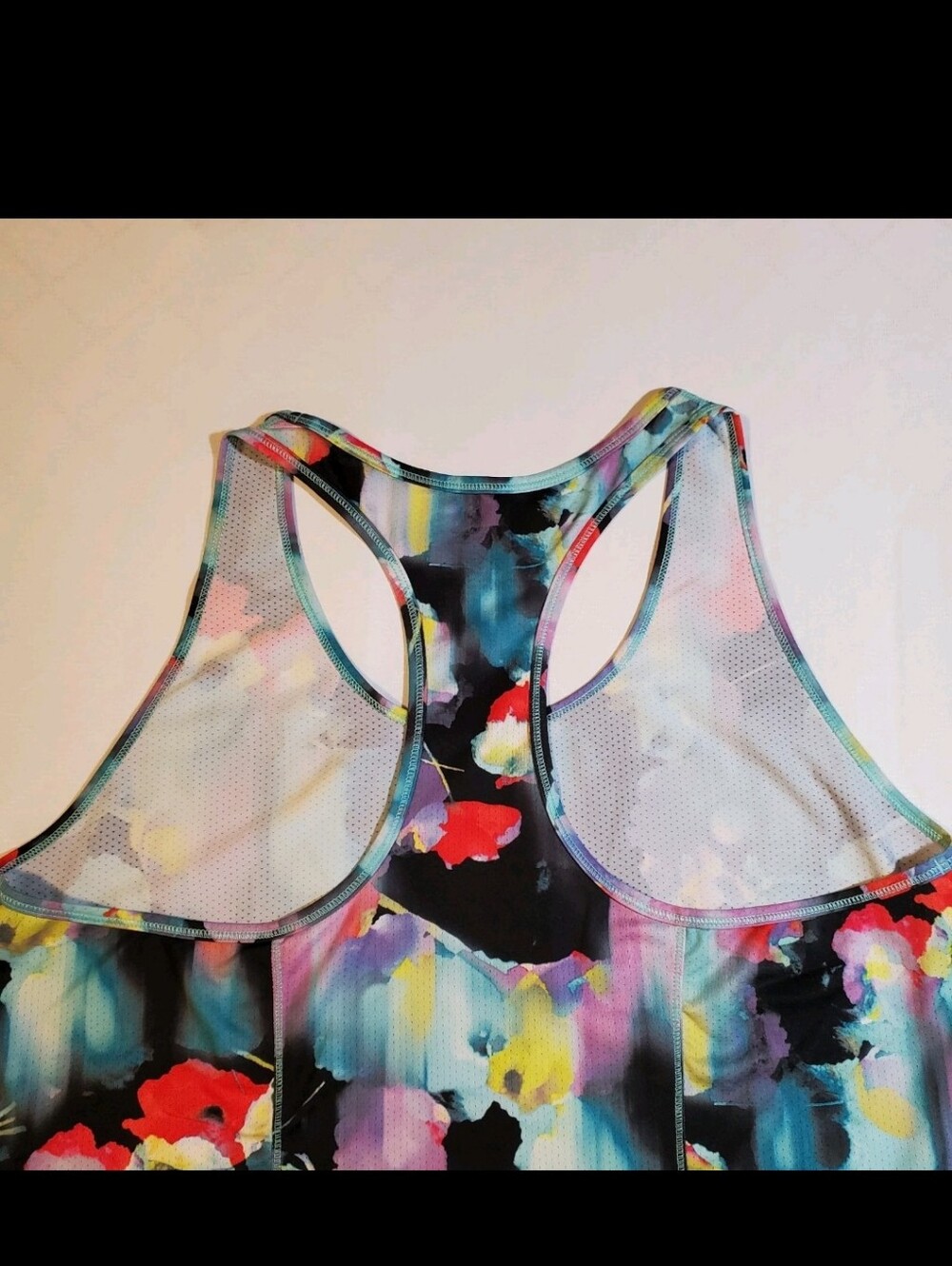 ASICS Women's Multicolor Floral Racerback Tank Top Sz L - Picture 4 of 10